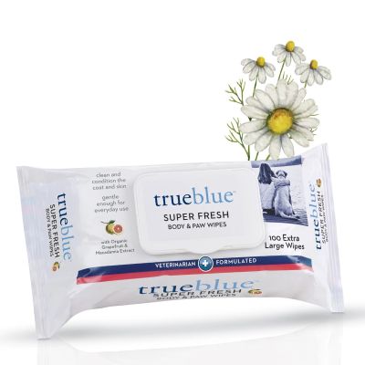 TrueBlue Super Fresh Body & Paw Wipes For Dogs