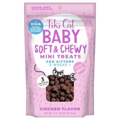 Tiki Cat Baby Soft & Chewy Mini Treats Chicken Flavor Cat Treats 2oz