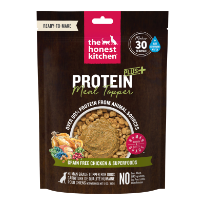 The Honest Kitchen Protein Plus+ Dehydrated Grain Free Chicken & Superfoods Dog Food Topper -12 oz 