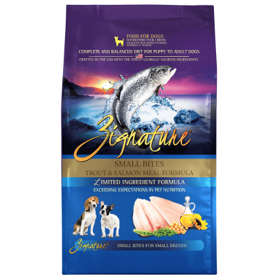 Zignature Limited Ingredient Trout & Salmon Formula Small Bites Dry Dog Food