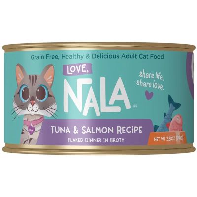 Love Nala Tuna & Salmon Recipe Flaked Dinner In Broth Adult Canned Cat Food - 24 x 79g