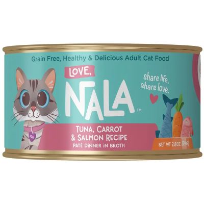 Love Nala Tuna, Carrot & Salmon Recipe Pate Dinner in Broth Adult Canned Cat Food - 24 x 79g