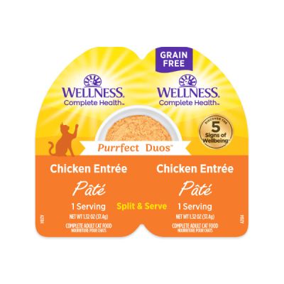 Wellness Complete Health Purrfect Duos Chicken Entree Pate Wet Cat Food - 12 x 2.64oz