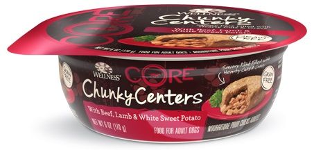 Wellness CORE Grain-Free Chunky Centers with Beef, Lamb & White Sweet Potato Wet Dog Food 24 x 6 oz