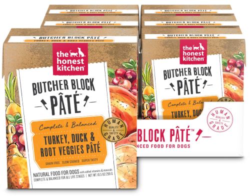 The Honest Kitchen Butcher Block Turkey, Duck & Root Veggies Pate Wet Dog Food - 6x10.5oz