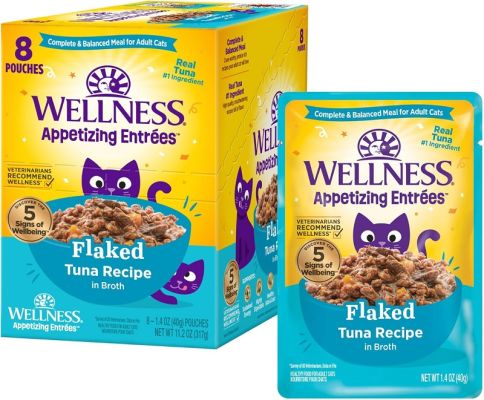 Wellness Appetizing Entrees Flaked Tuna Recipe Cat Food Pouches - 8 x 1.4oz