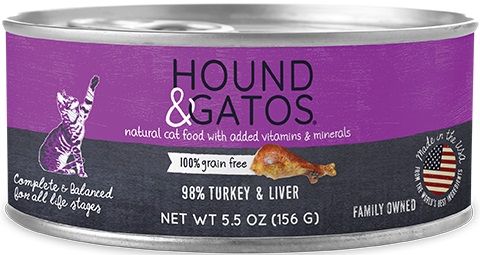 Hound & Gatos 98% Turkey & Turkey Liver Grain-Free Canned Cat Food