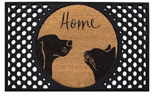 4 CATS & DOGS Two Pets + Home Round Mat 