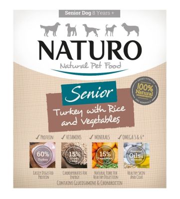Naturo Senior Turkey with Rice and Vegetables Wet Dog Food - 7x400g