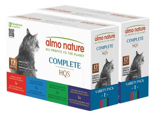 Almo Nature Complete HQS Variety Pack Grain-Free Canned Cat Food - 24x2.47oz 