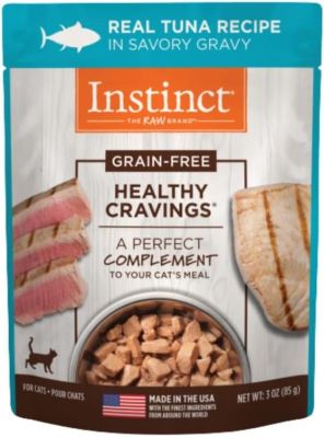 Instinct Healthy Cravings Grain Free Real Tuna in Savory Gravy Wet Cat Food Topper - 24x3oz