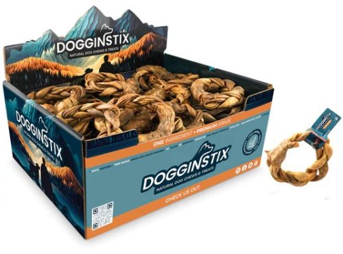 DOGGINSTIX Braided Lamb Collagen Ring - 40ct