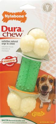 Nylabone DuraChew Double Action Chew Dog Toys - Bacon Flavor