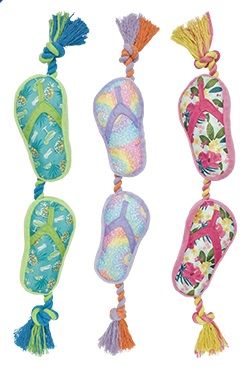 Multipet Margaritaville Flip Flop Ropes 18" Assorted Dog Toy