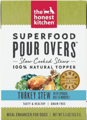The Honest Kitchen Superfood POUR OVERS Turkey Stew Wet Dog Food Topper 12x5.5oz
