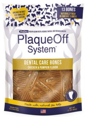 ProDen PlaqueOff System Dog Dental Care Bones Chicken & Pumpkin Flavor 17oz