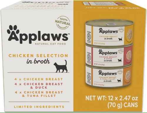 Applaws Chicken Selection in Broth Variety Pack Canned Cat Food - 12x2.47oz