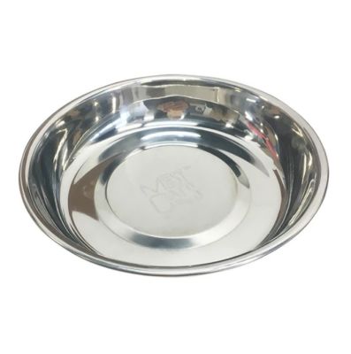 Messy Cats Stainless Steel Saucer-Shaped Bowl