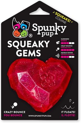 Spunky Pup  Heart Squeaker Dog Toy - Assorted Colours