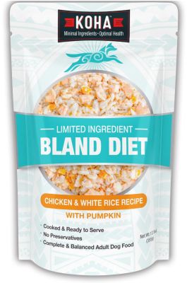 KOHA Limited Ingredient Bland Diet Chicken & White Rice Recipe for Dogs Food Pouches - 12.5oz