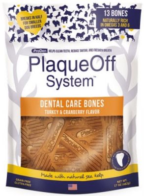 ProDen PlaqueOff System Dog Dental Care Bones Turkey & Cranberry Flavor 17oz