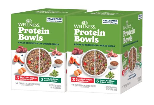 Wellness Protein Bowls Beef & Lamb Value Pack Dog Food Pouches - 12 x 6.2oz