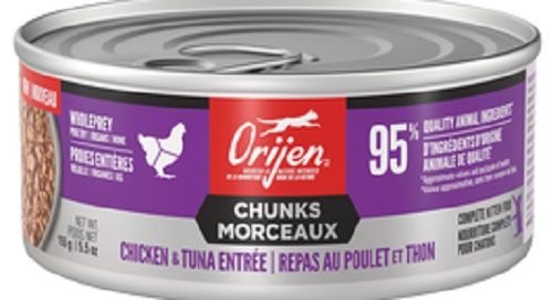 Orijen Chunks and Shreds Chicken and Tuna Recipe For Kittens Canned Cat Food - 12x5.5oz