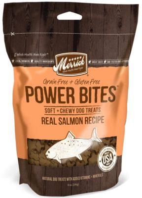 Merrick Power Bites Grain-Free Soft & Chewy Real Salmon Dog Treats - 6oz