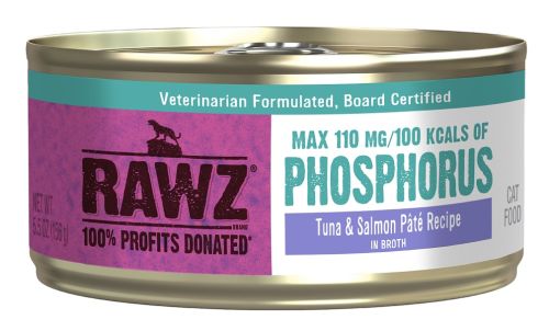 RAWZ Lower Phosphorus Tuna and Salmon Pate Canned Cat Food 24 x 5.5 oz