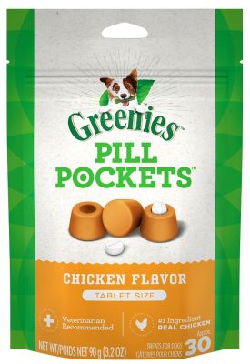 Greenies Pill Pockets Chicken Flavor Tablet Treat for Dogs - 30ct