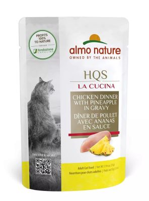 Almo Nature La Cucina Chicken with Pineapple in Gravy Grain-Free Adult Cat Food Pouches 24x1.94oz