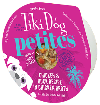 Tiki Dog Aloha Petites Chicken & Duck Recipe in Broth Wet Dog Food - 4 x 3oz