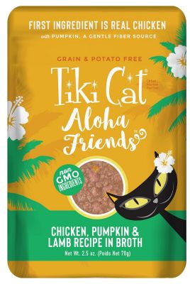 Tiki Cat Aloha Friends Chicken, Pumpkin & Lamb Cat Food Pouches 12 x 2.5oz