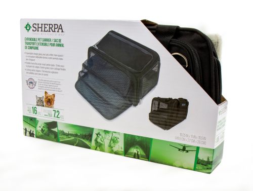 Sherpa Expandable, Foldable  & Airline Approved Travel Pet Carrier - Medium - Black
