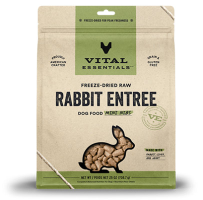 Vital Essentials Rabbit Entree Mini Nibs Freeze Dried Raw Dog Food