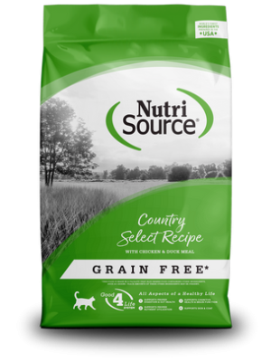 NutriSource Country Select Recipe Chicken & Duck Meal Grain-Free Dry Cat Food 