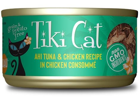 Tiki Cat Hookena Luau Ahi Tuna and Chicken in Chicken Consomme Canned Cat Food 