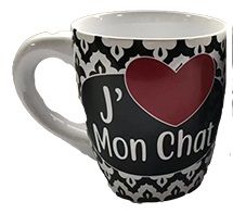 PetRageous Designs J'Aime Mon Chat Jumbo Mug  - 28oz