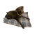 Ruff Love Buffalo Plaid Grey & Tan Cloud Pillow Dog Bed