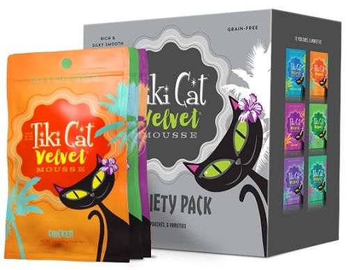 Tiki Cat Velvet Mousse Variety Pack Cat Food Pouches 12x2.8oz