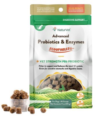 NaturVet Scoopables Advanced Probiotics & Enzymes Supplement Soft Chews for Dogs - 45 Scoops