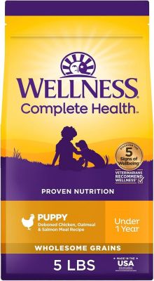 Wellness Complete Health Wholesome Grains Puppy Deboned Chicken, Oatmeal and Salmon Meal Recipe Dry Dog Food