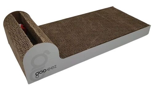 Goo-eez Inclined-Shaped Cat Scratcher with Toy and Catnip - 9" x 5" x 25"