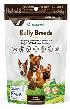 NaturVet Breed Specific Bully Breed Soft Chew Dog Treats - 50ct