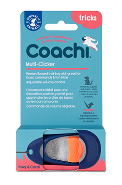 The Company of Animals Coachi Multi-Clicker Navy with Coral Button