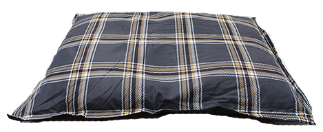 Ruff Love Buffalo Plaid Grey & Tan Cloud Pillow Dog Bed
