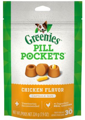 Greenies Pill Pockets Chicken Flavor Capsule Treat for Dogs - 30ct