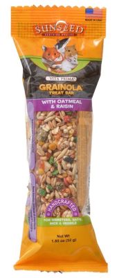 SUNSEED Oatmeal & Raisin Grainola Treat Bar for Rat, Mouse, Gerbil & Hamster - 1.85oz 