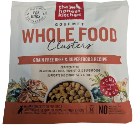 The Honest Kitchen Gourmet Whole Food Clusters Grain Free Beef & Superfoods Recipe Dry Dog Food - Sample