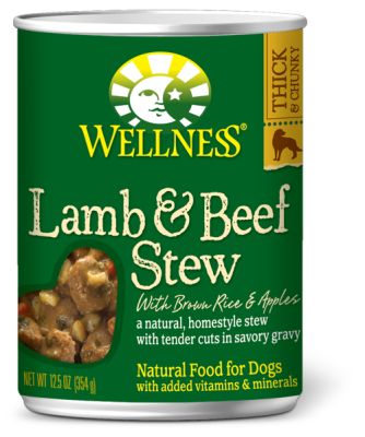 Wellness Lamb & Beef Stew with Brown Rice & Apples Canned Dog Food 12x12.5oz